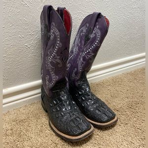 Ferrini Women's Print Hornback Caiman Western Boot